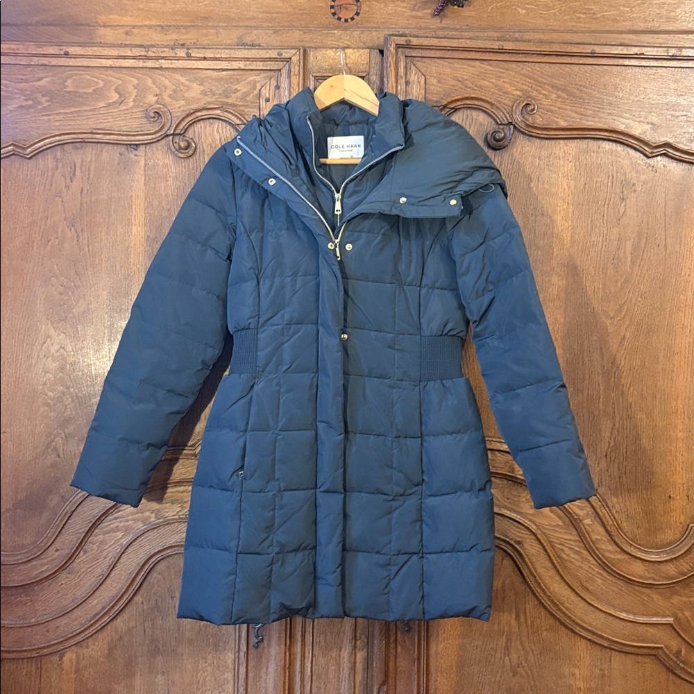 Cole Haan Hooded Down Puffer Coat - Picture 4 of 16